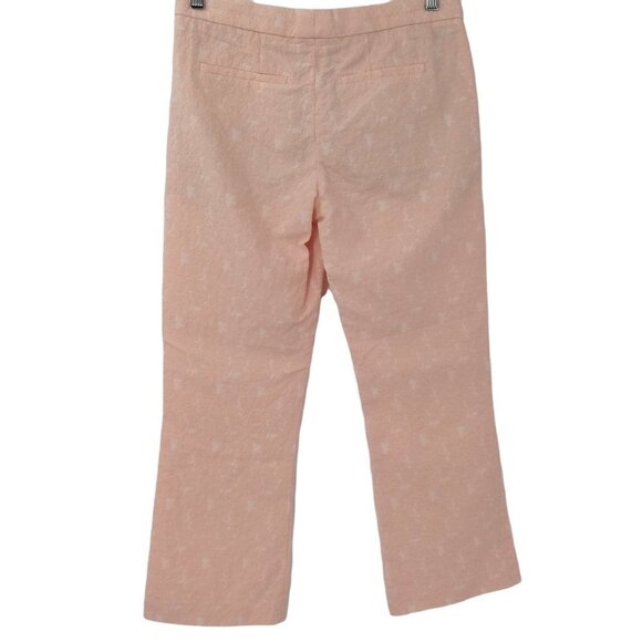 Chloe Floral Embossed Pink Tapestry Ankle Pants Size 38 US M Bubblegum Cropped - Picture 8 of 12